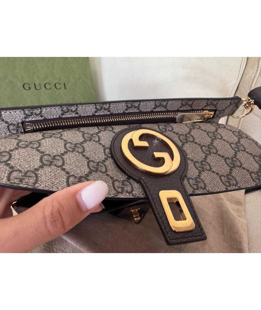 GUCCI Бежевая кожаная поясная сумка, фото 5