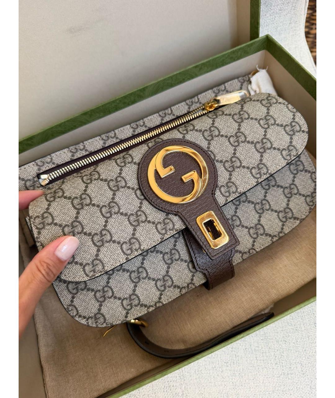 GUCCI Бежевая кожаная поясная сумка, фото 3