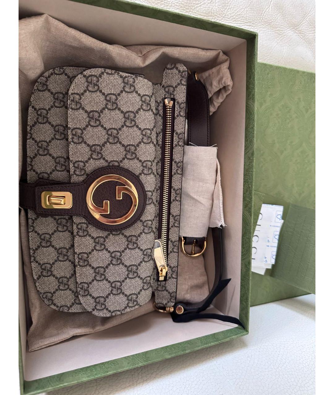 GUCCI Бежевая кожаная поясная сумка, фото 7