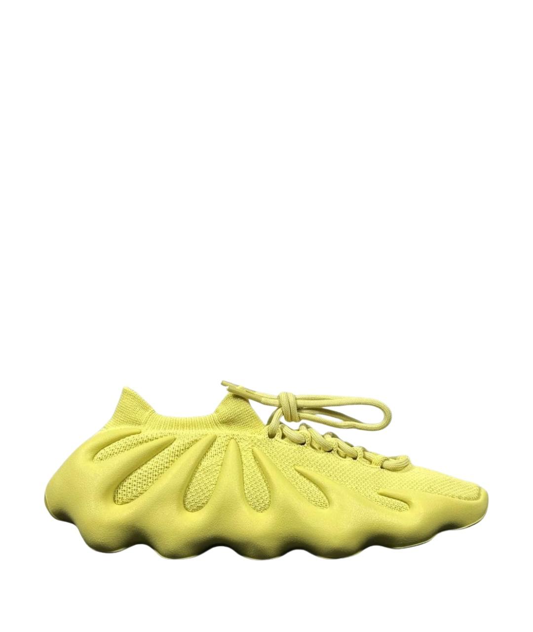 ADIDAS YEEZY Желтые текстильные низкие кроссовки / кеды, фото 1