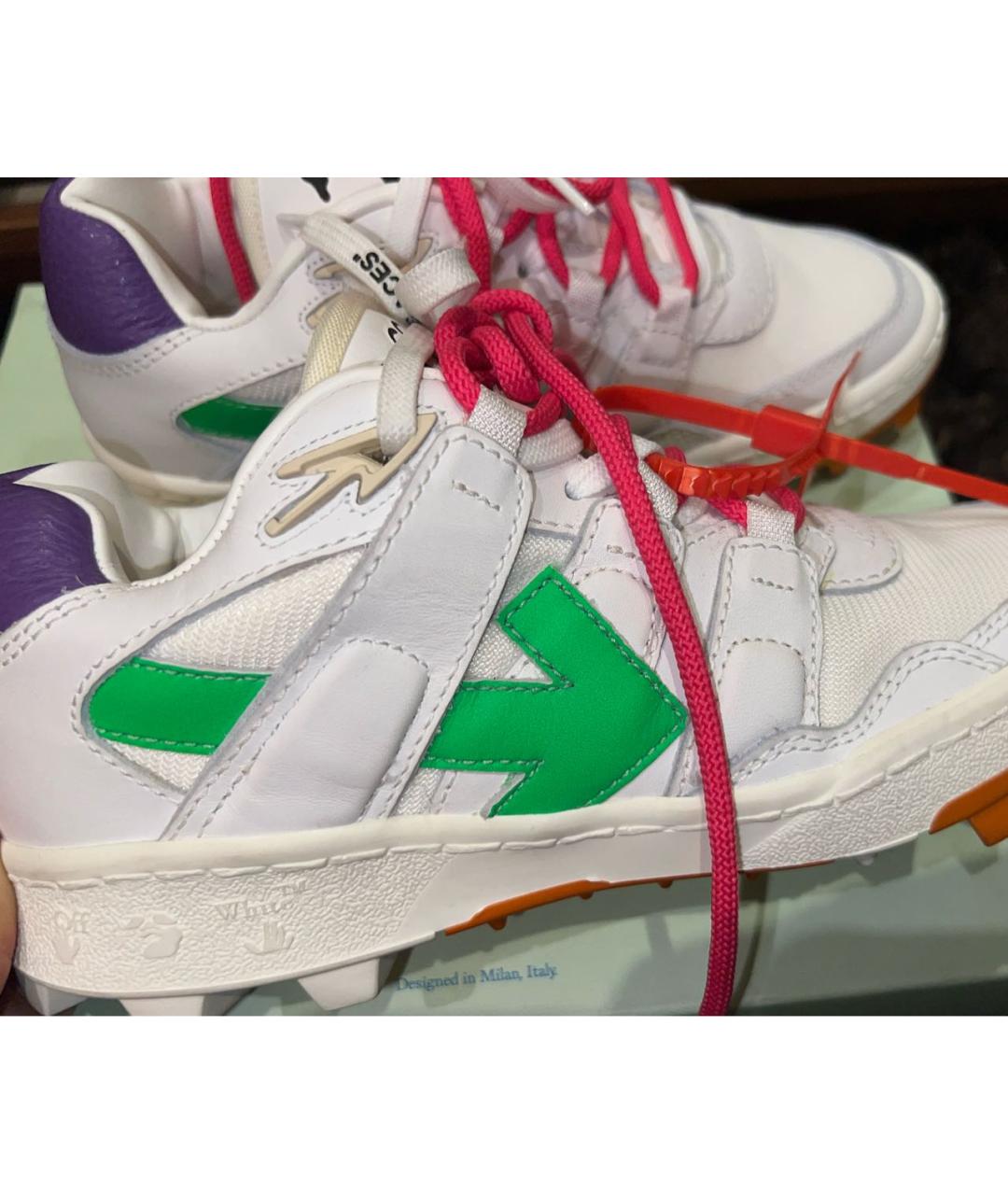 OFF-WHITE Белые кожаные кроссовки, фото 5