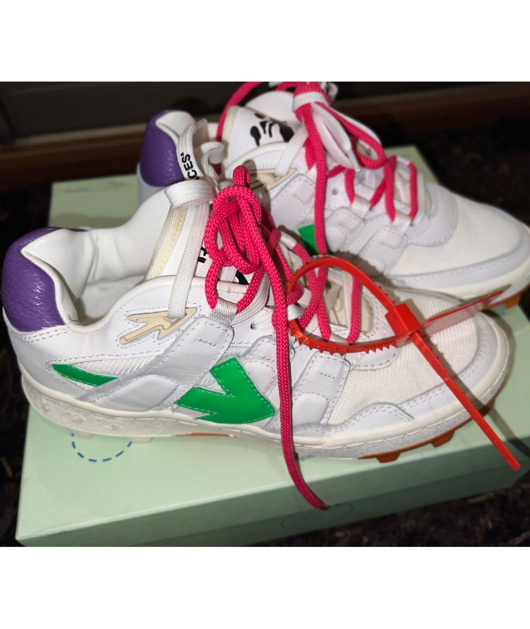 OFF-WHITE Белые кожаные кроссовки, фото 7