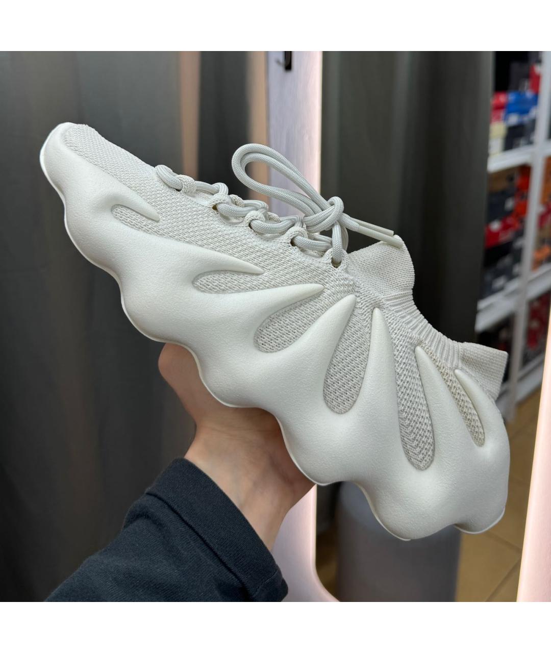 ADIDAS YEEZY Серые текстильные низкие кроссовки / кеды, фото 2