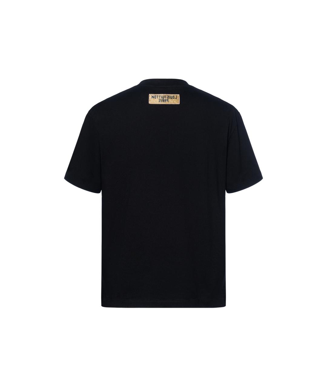 LOUIS VUITTON Черная хлопковая футболка, фото 2