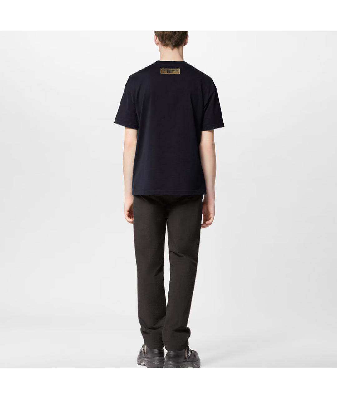 LOUIS VUITTON Черная хлопковая футболка, фото 3