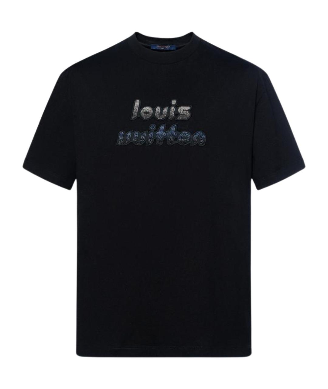LOUIS VUITTON Черная хлопковая футболка, фото 1