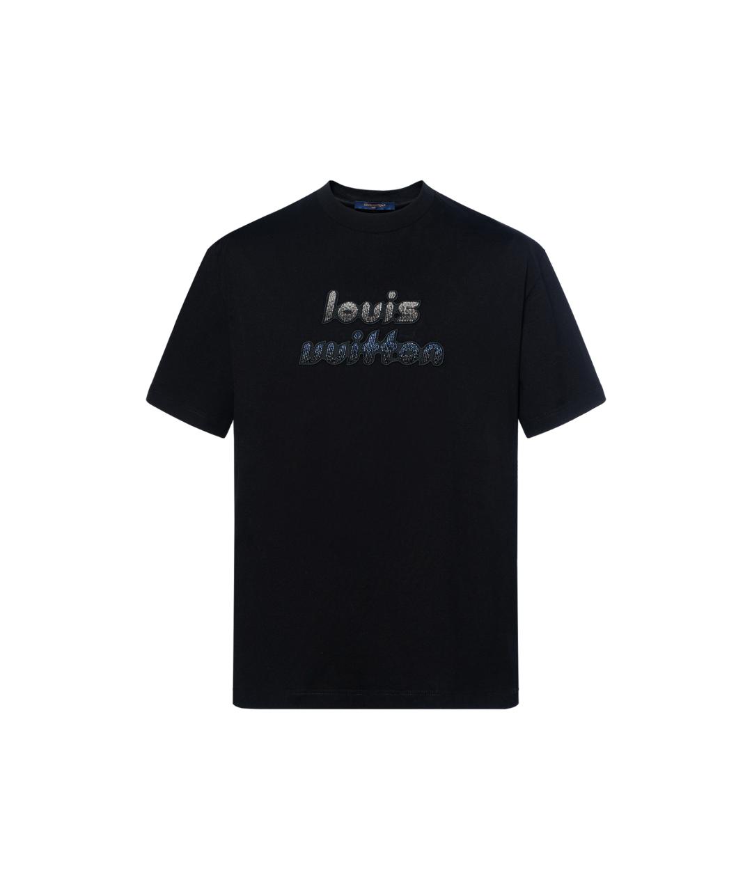 LOUIS VUITTON Черная хлопковая футболка, фото 6