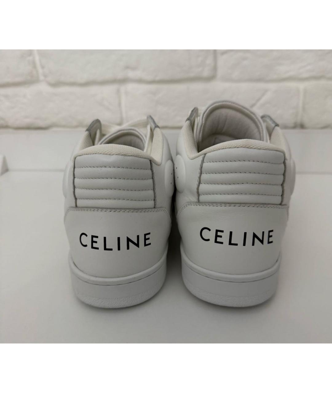 CELINE Белые кожаные кеды, фото 4