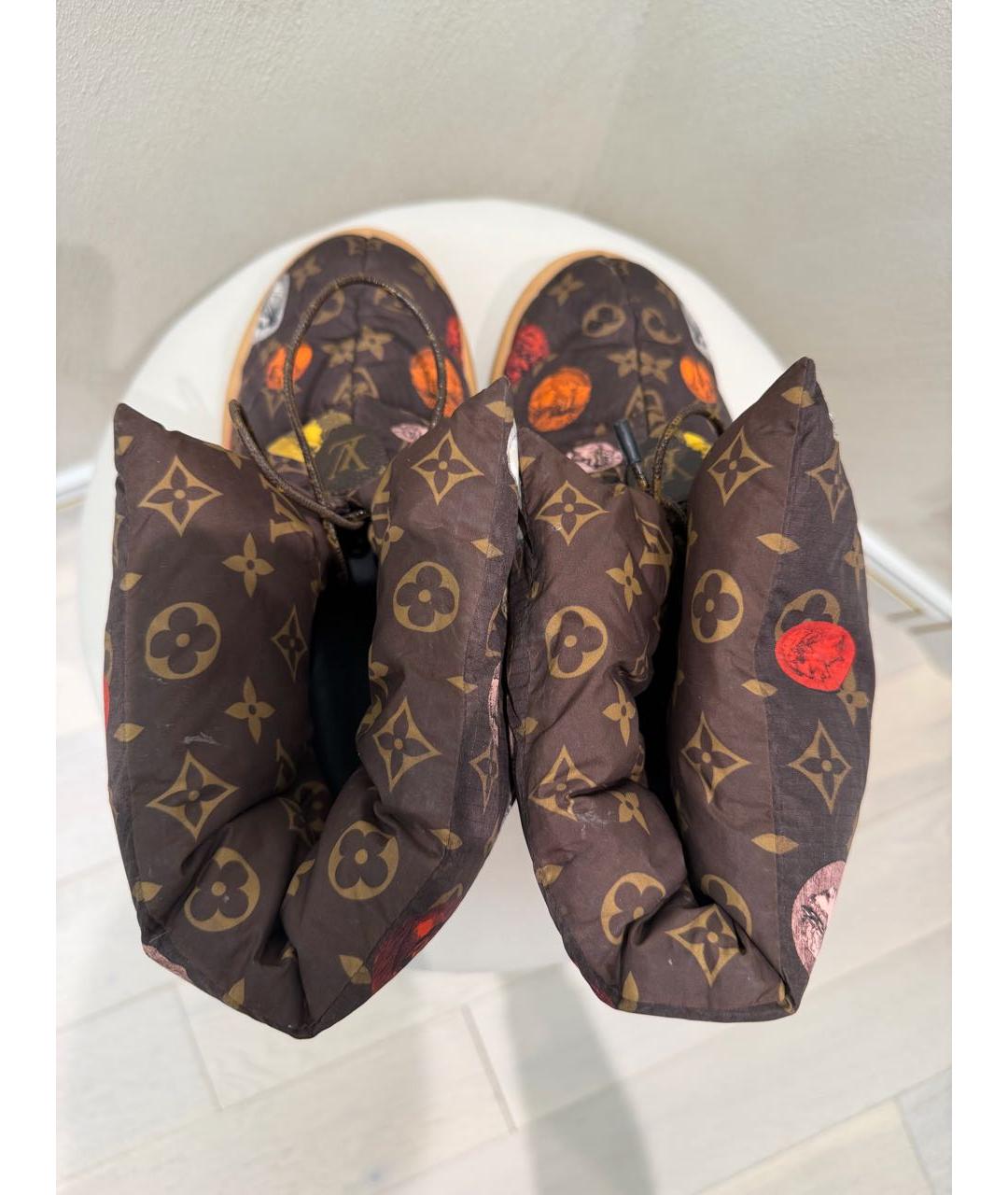 LOUIS VUITTON Коричневые текстильные ботинки, фото 4