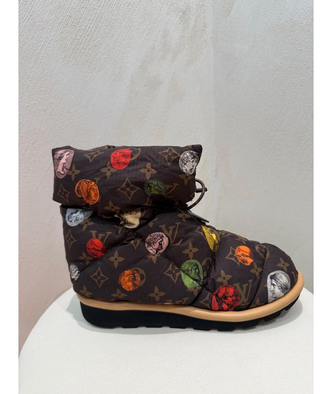 LOUIS VUITTON Коричневые текстильные ботинки, фото 5