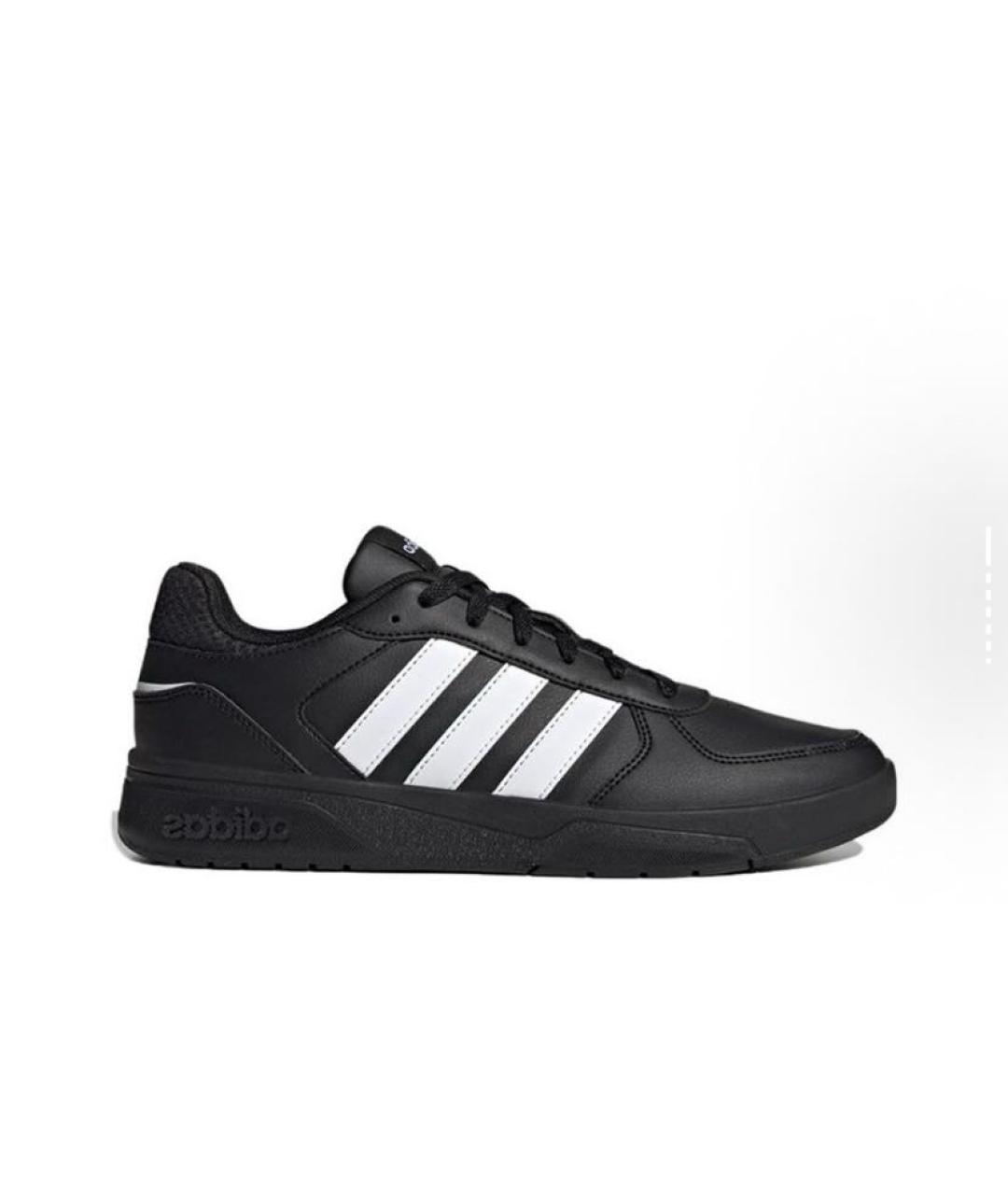 ADIDAS Черные кожаные низкие кроссовки / кеды, фото 1