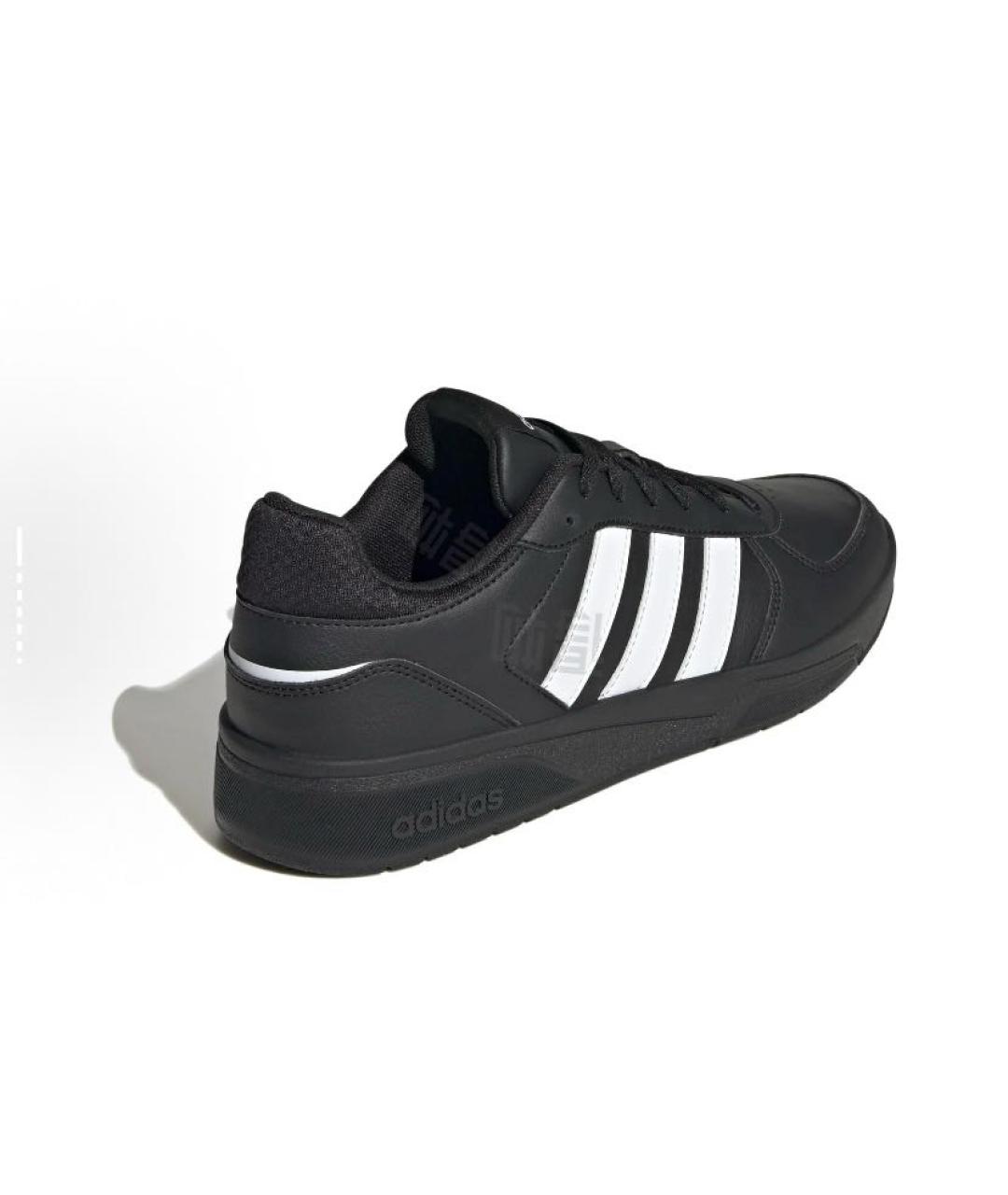ADIDAS Черные кожаные низкие кроссовки / кеды, фото 3