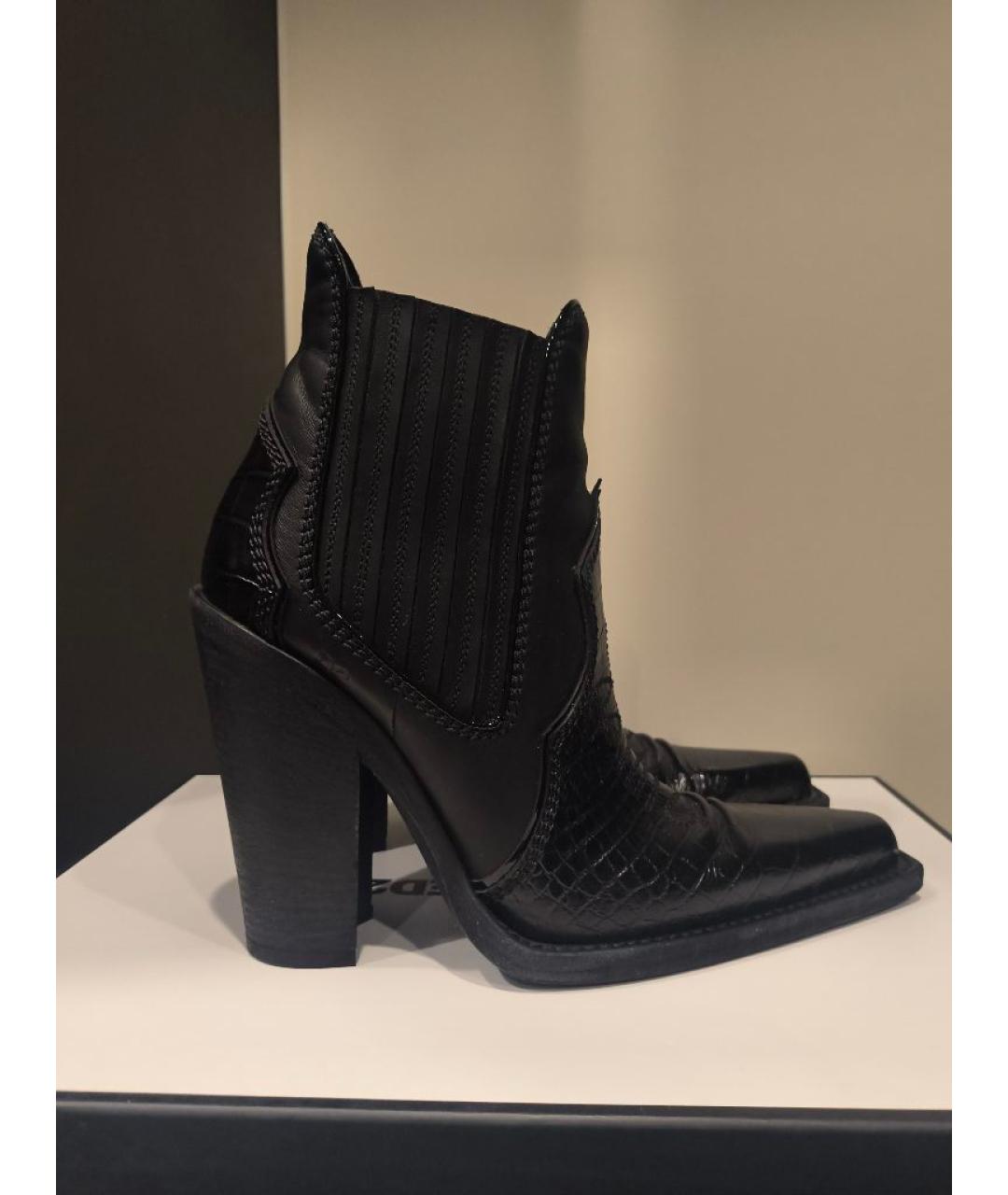 DSQUARED2 Черные кожаные полусапоги, фото 6