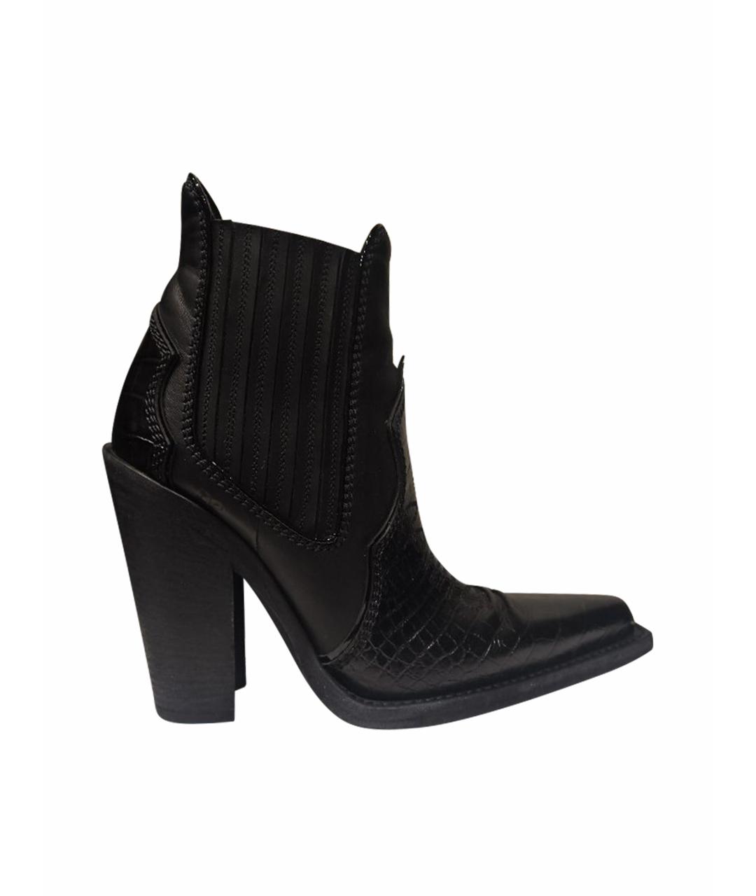 DSQUARED2 Черные кожаные полусапоги, фото 1