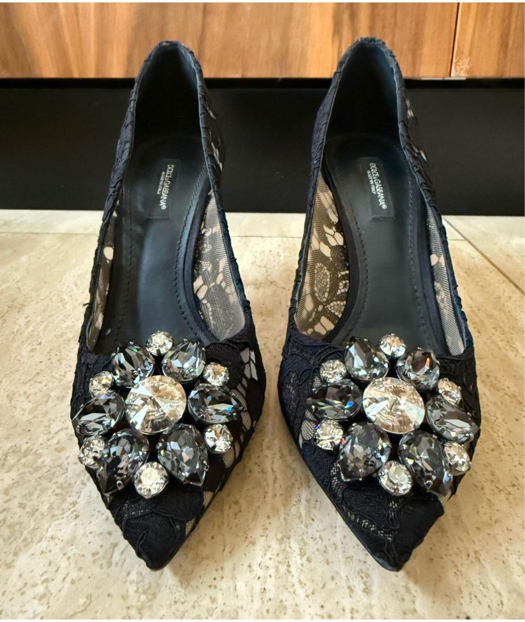 DOLCE&GABBANA Черные текстильные туфли, фото 2