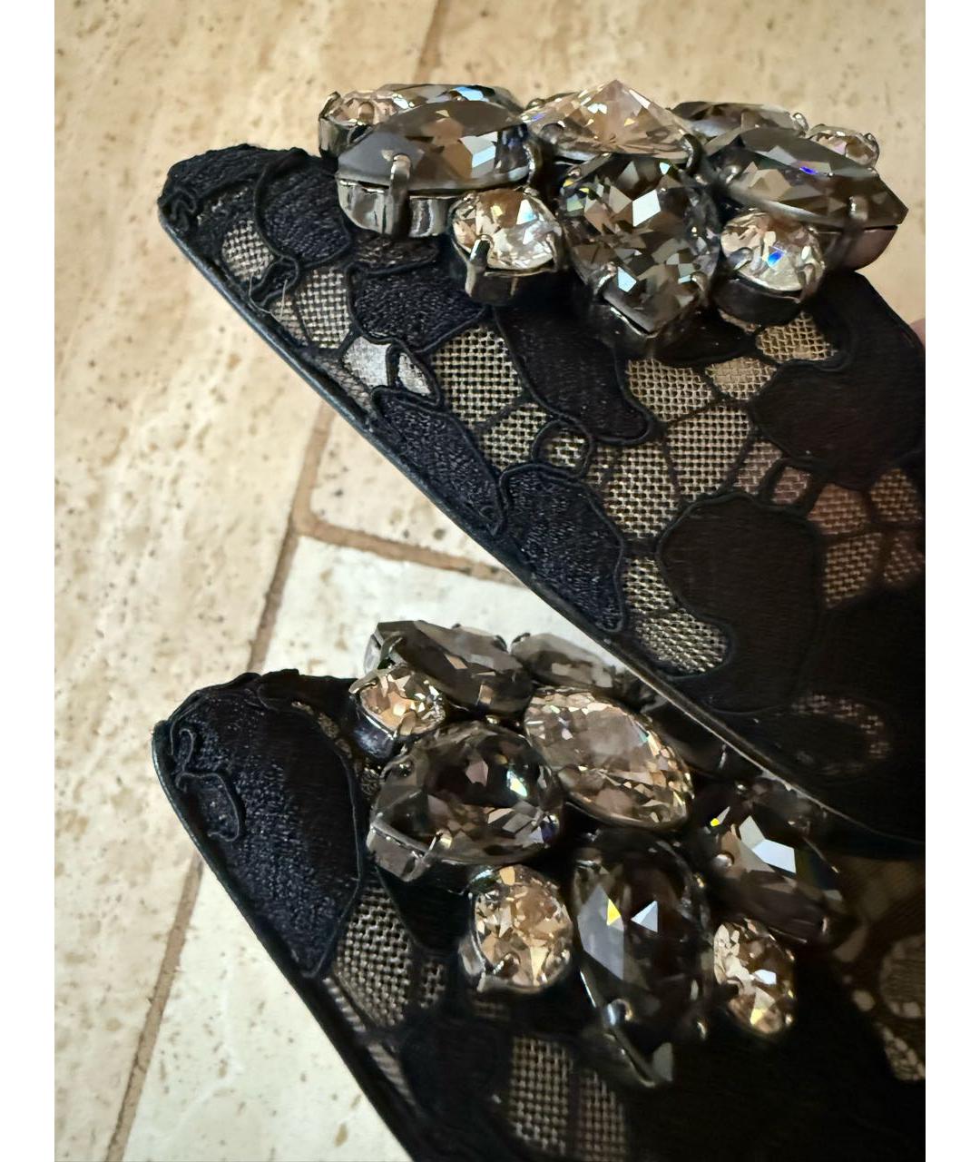 DOLCE&GABBANA Черные текстильные туфли, фото 7