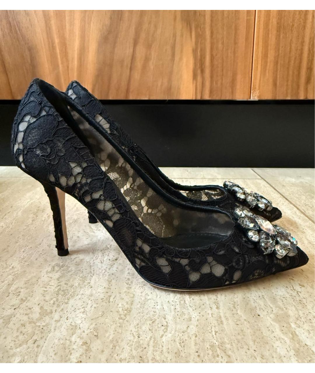 DOLCE&GABBANA Черные текстильные туфли, фото 5
