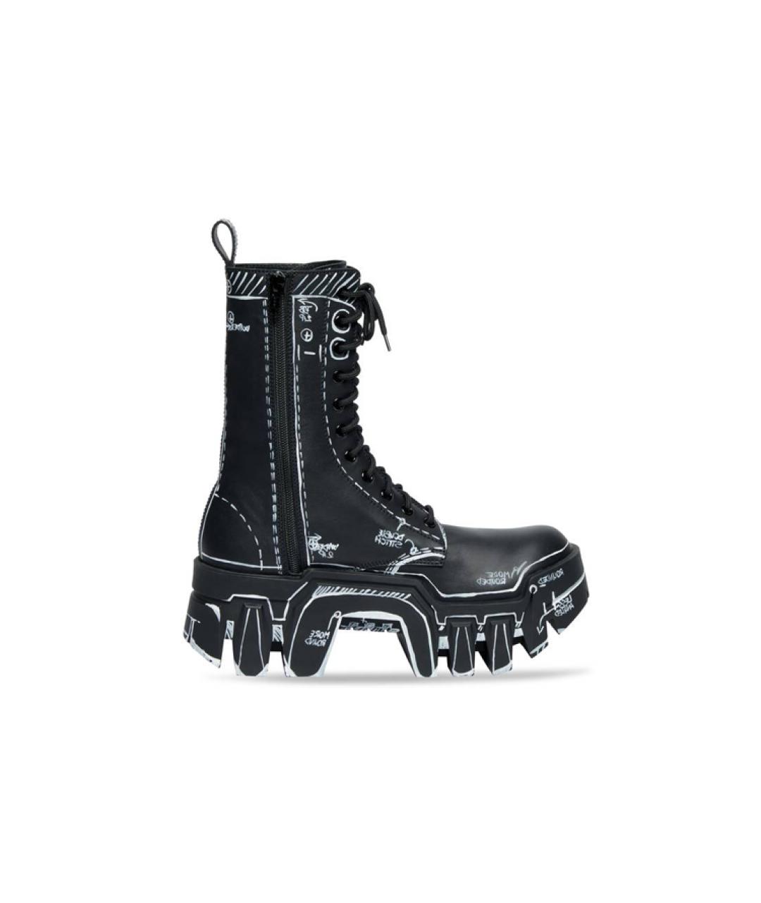 BALENCIAGA Черные кожаные высокие ботинки, фото 2
