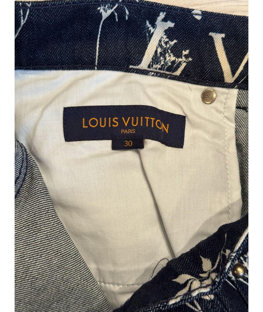 LOUIS VUITTON Темно-синие хлопковые прямые джинсы, фото 3