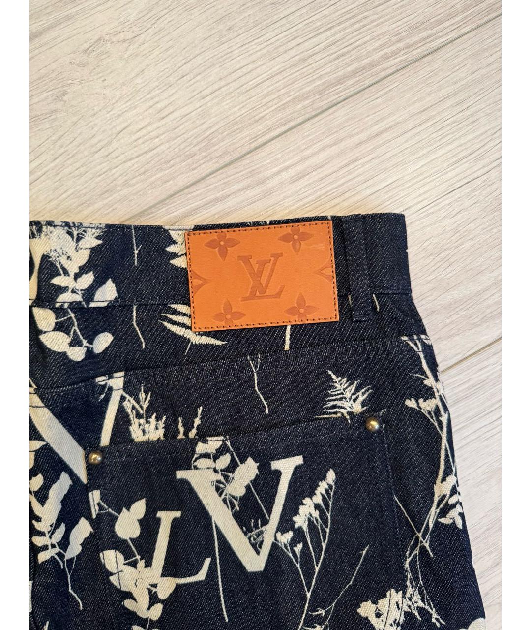 LOUIS VUITTON Темно-синие хлопковые прямые джинсы, фото 4