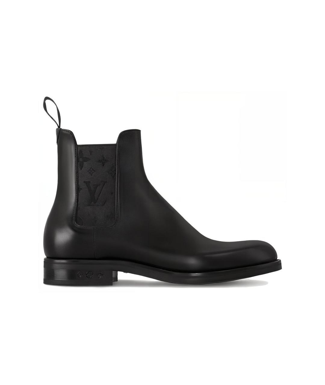 LOUIS VUITTON Черные кожаные высокие ботинки, фото 1