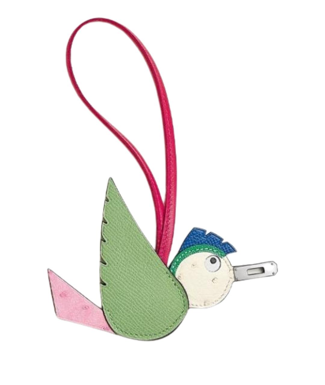 HERMES Зеленый брелок, фото 1