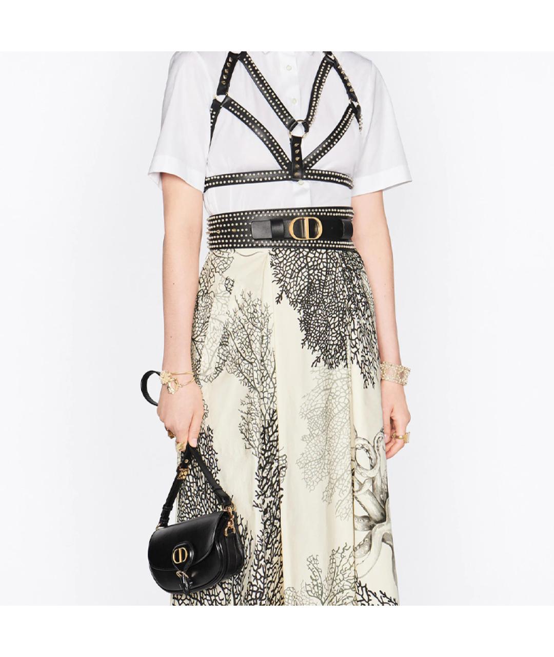 CHRISTIAN DIOR Черная кожаная сумка через плечо, фото 7