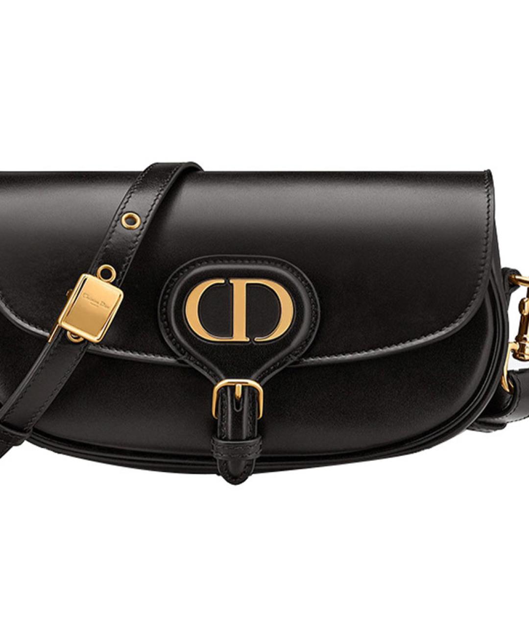 CHRISTIAN DIOR Черная кожаная сумка через плечо, фото 6