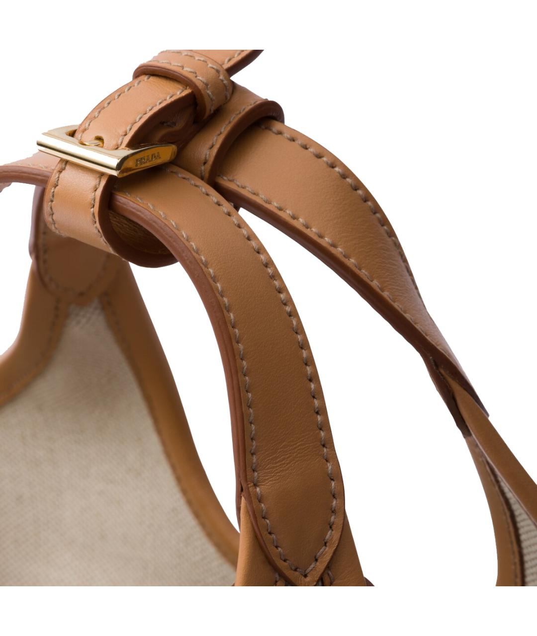 PRADA Бежевая кожаная сумка через плечо, фото 6