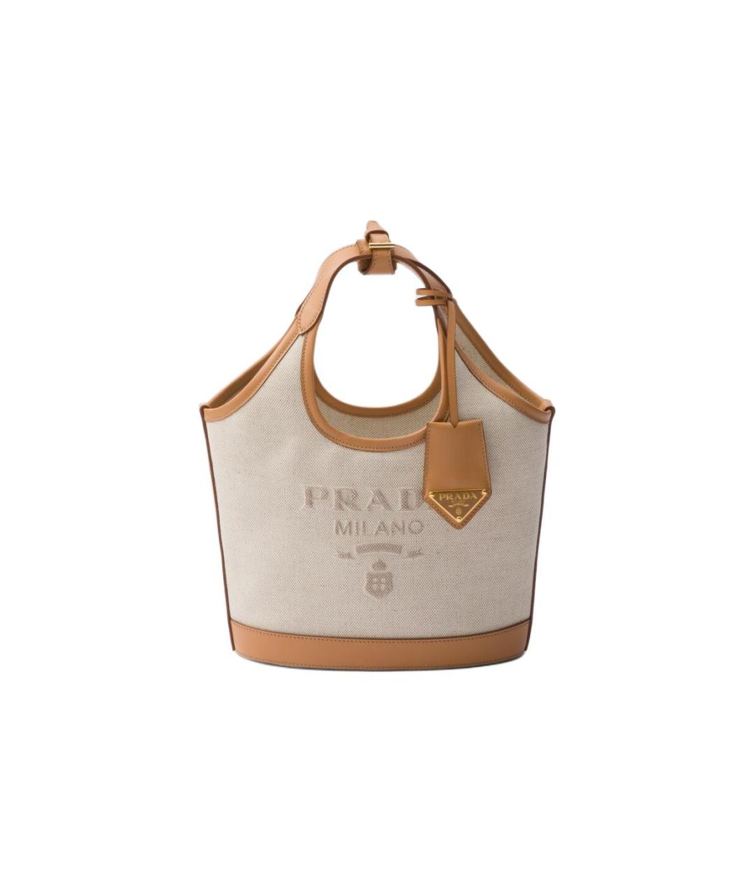 PRADA Бежевая кожаная сумка через плечо, фото 7