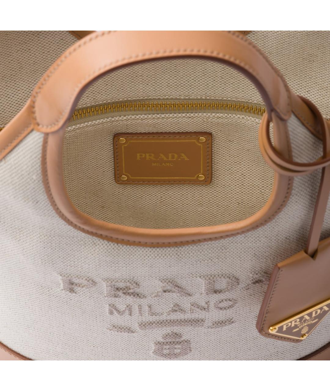 PRADA Бежевая кожаная сумка через плечо, фото 5