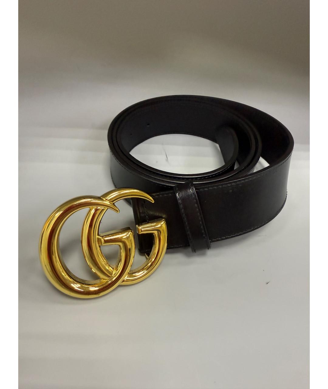 GUCCI Черный кожаный ремень, фото 2