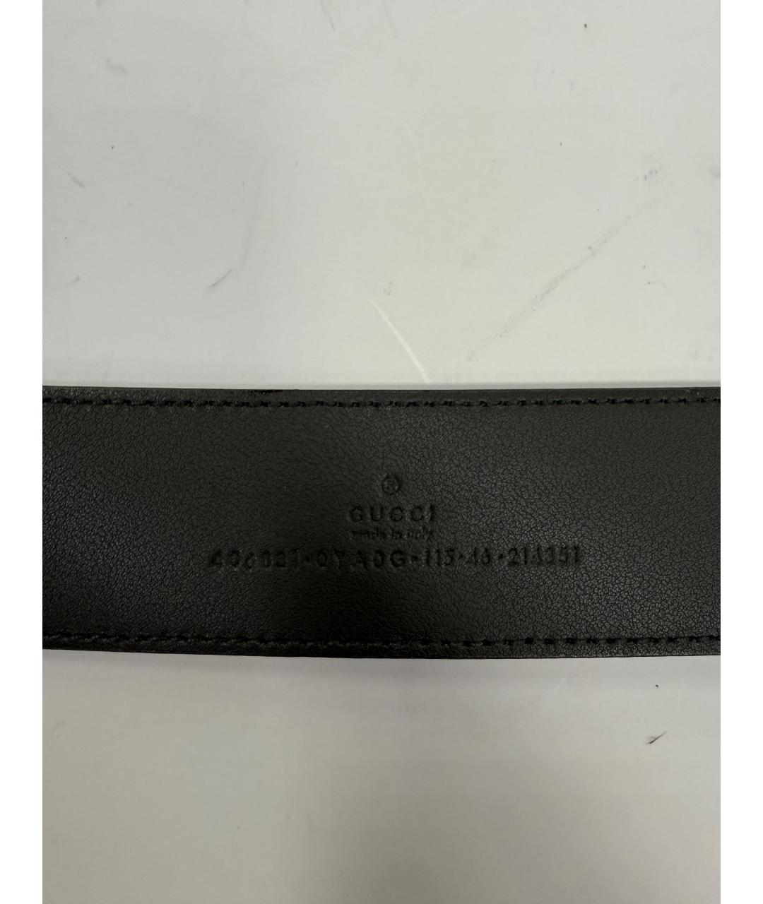 GUCCI Черный кожаный ремень, фото 5