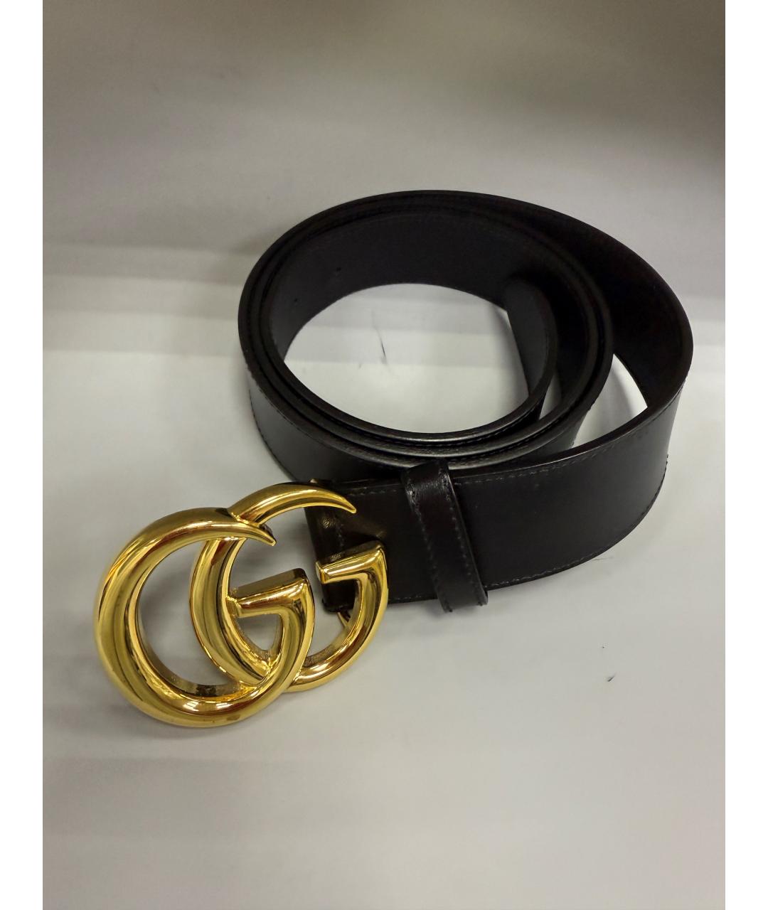 GUCCI Черный кожаный ремень, фото 3