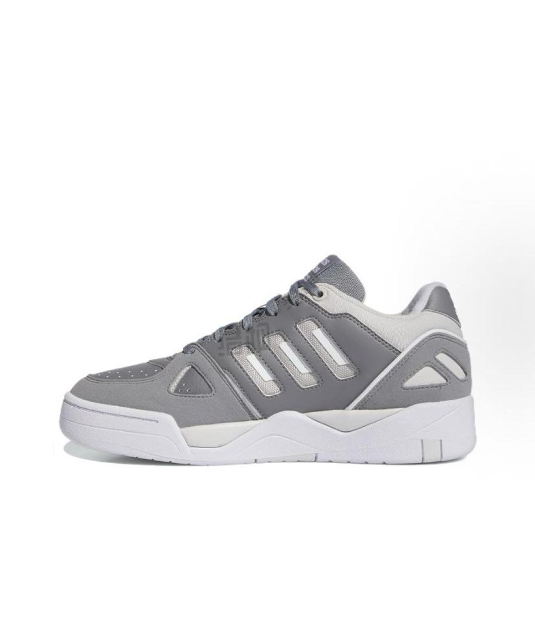 ADIDAS Серые кожаные низкие кроссовки / кеды, фото 2