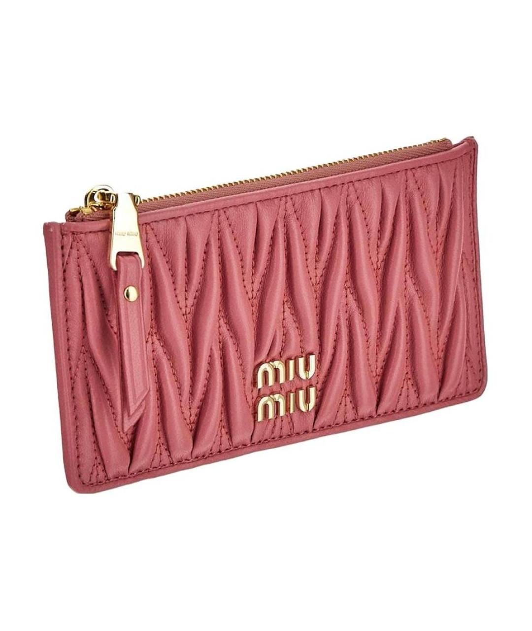 MIU MIU Розовый кожаный кошелек, фото 2