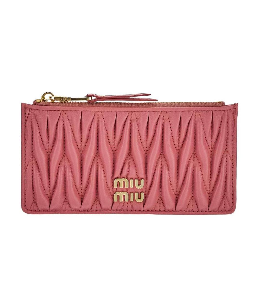 MIU MIU Розовый кожаный кошелек, фото 1