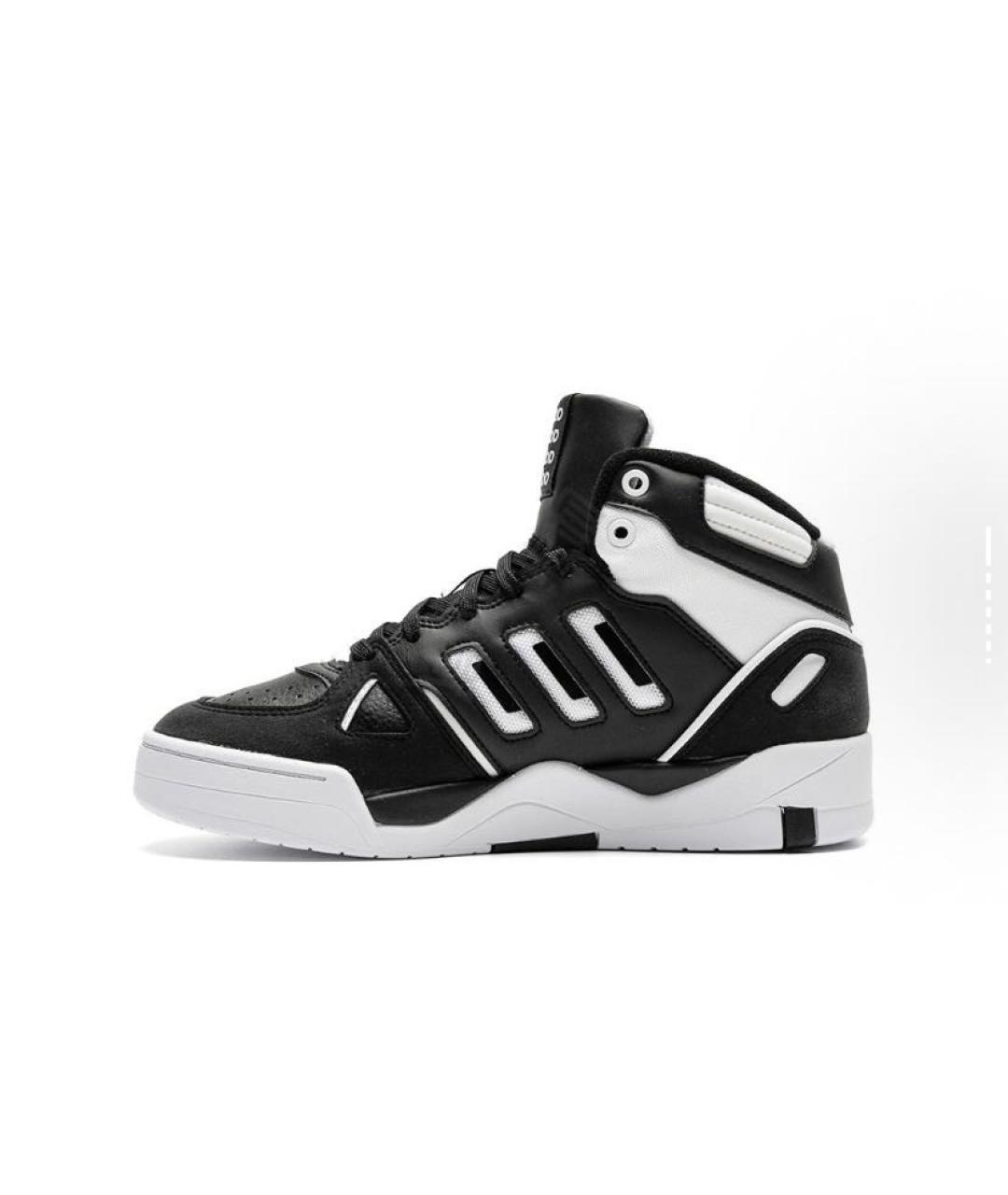 ADIDAS Черные кожаные высокие кроссовки / кеды, фото 2