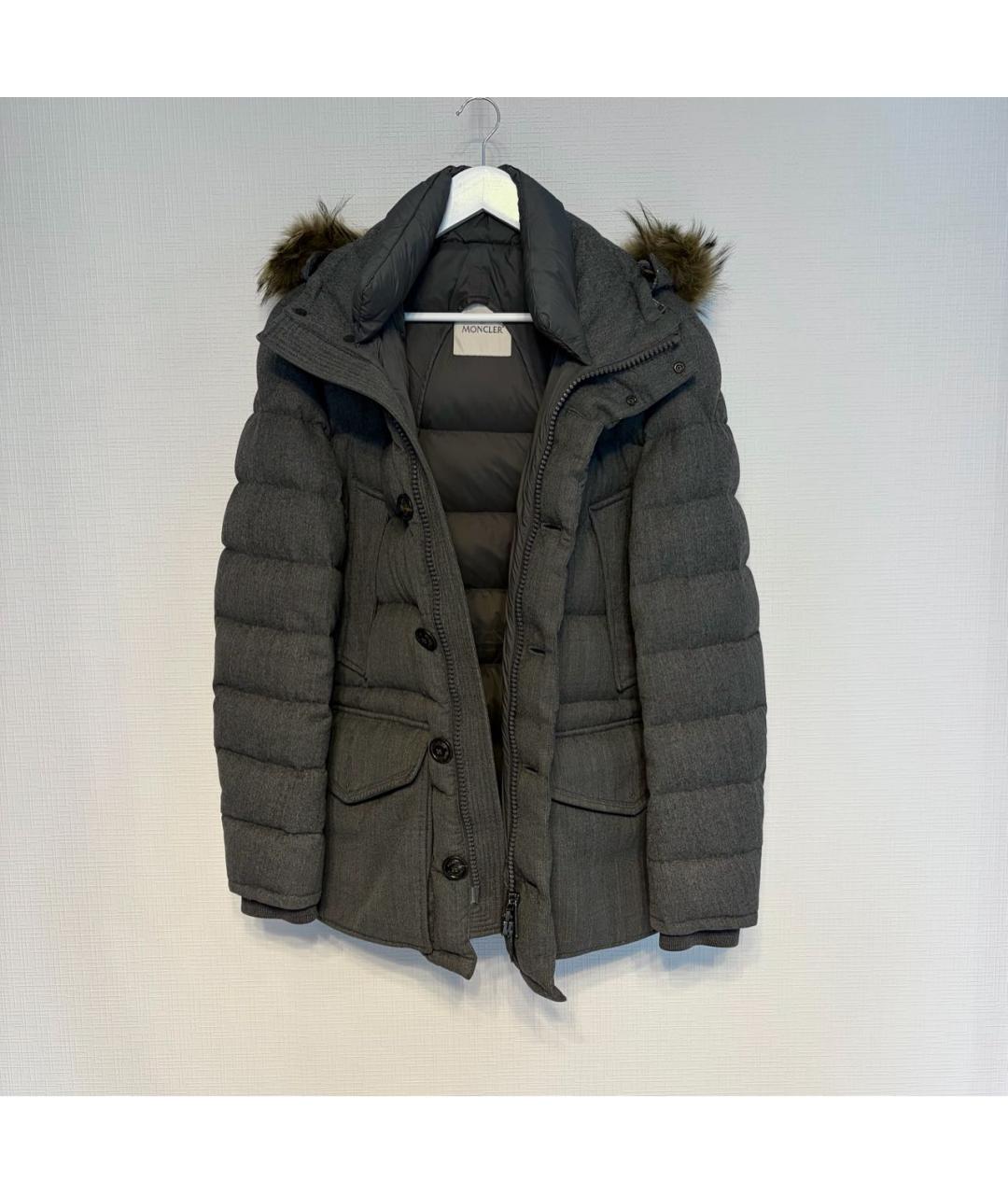 MONCLER Серый пуховик, фото 9