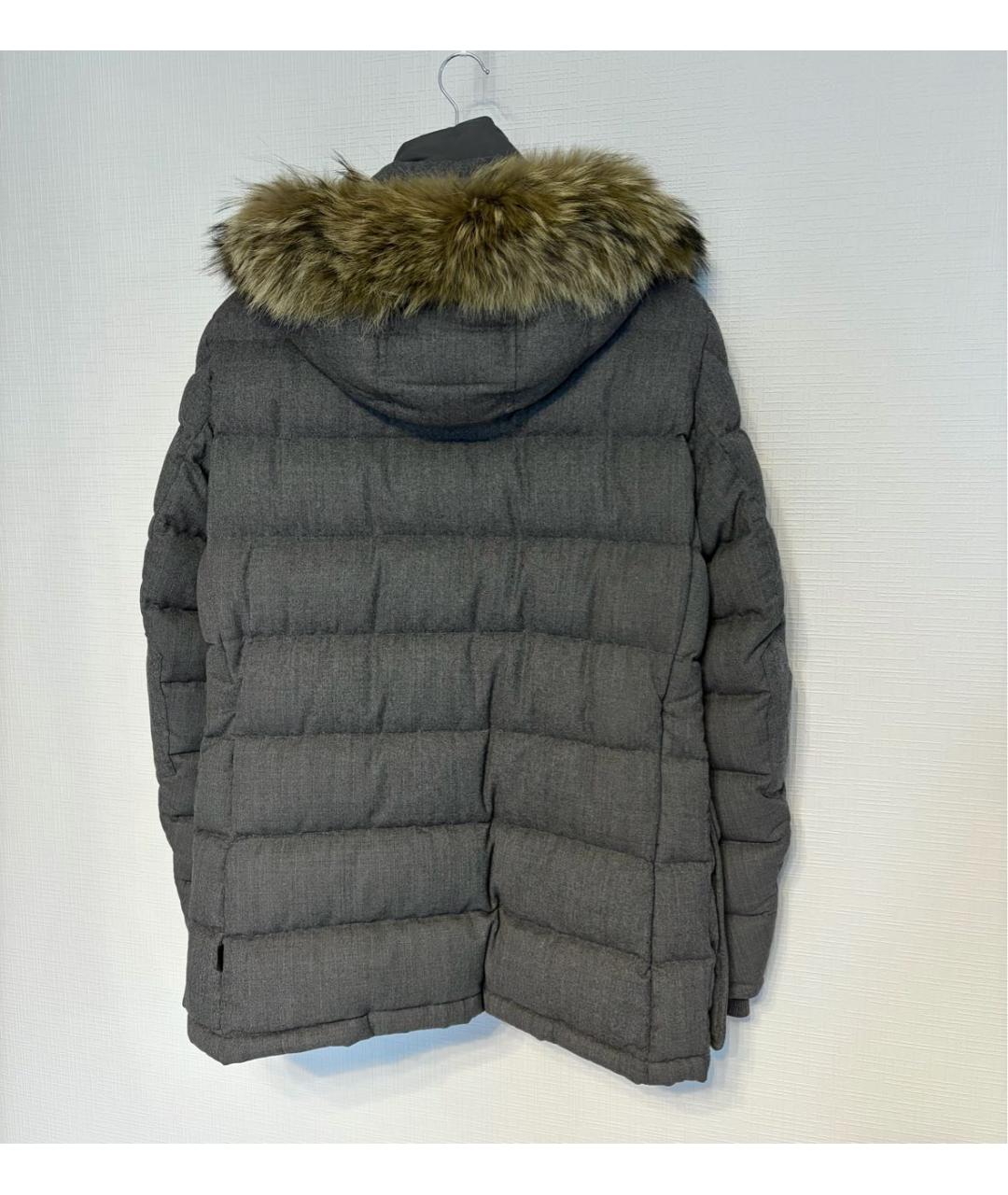 MONCLER Серый пуховик, фото 3