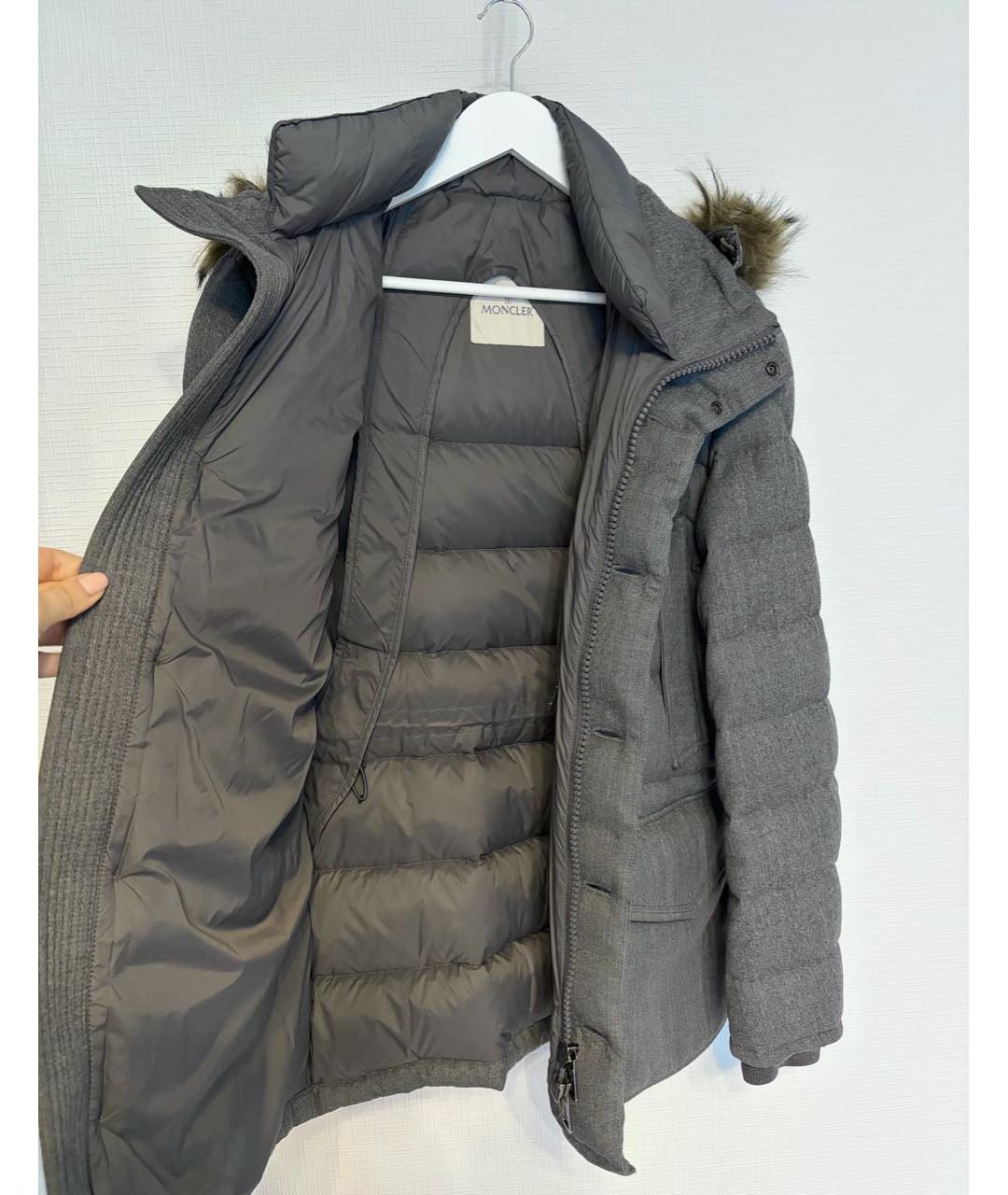 MONCLER Серый пуховик, фото 2