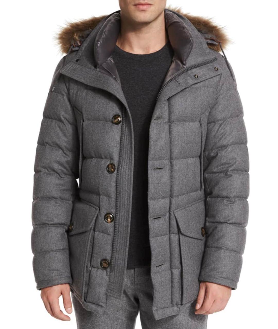 MONCLER Серый пуховик, фото 7