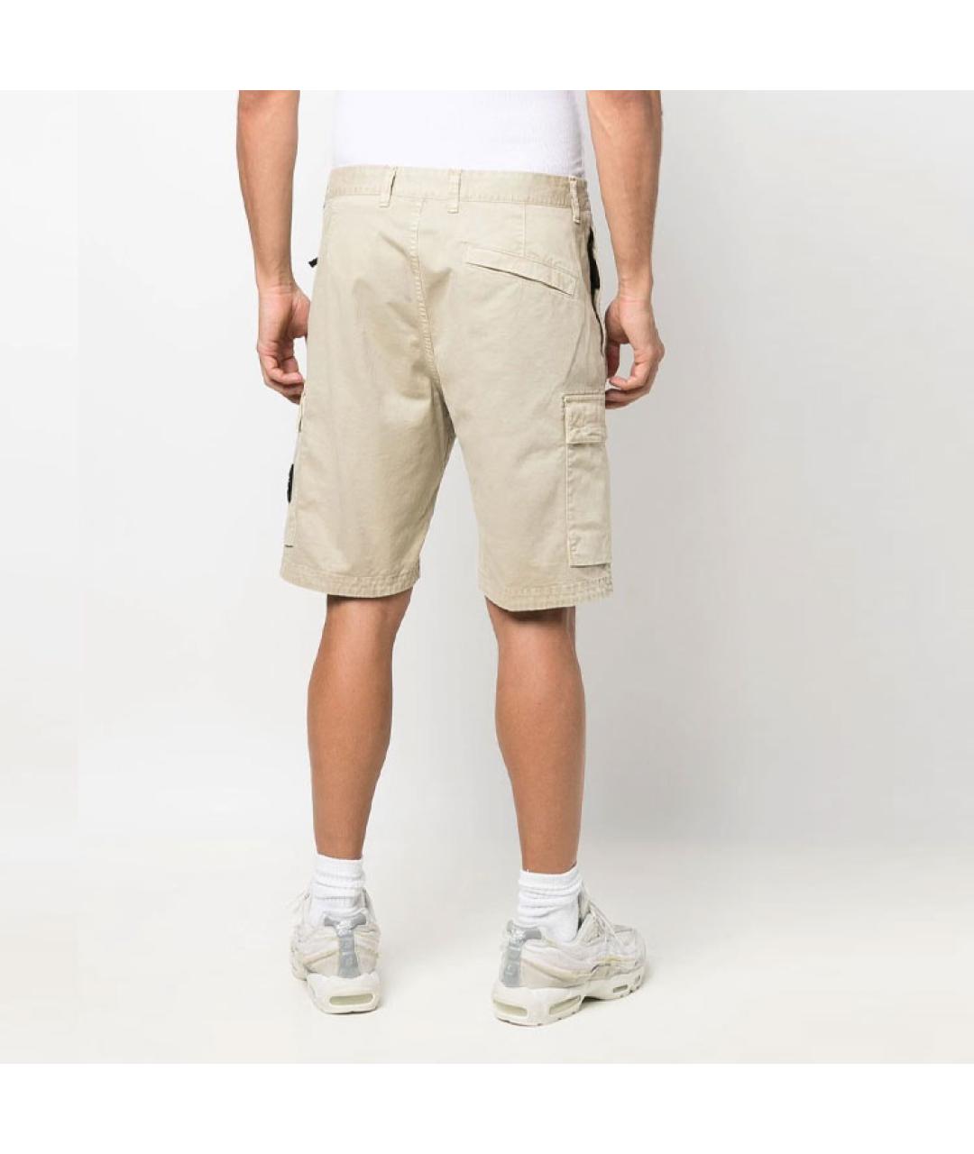 STONE ISLAND Бежевые шорты, фото 3