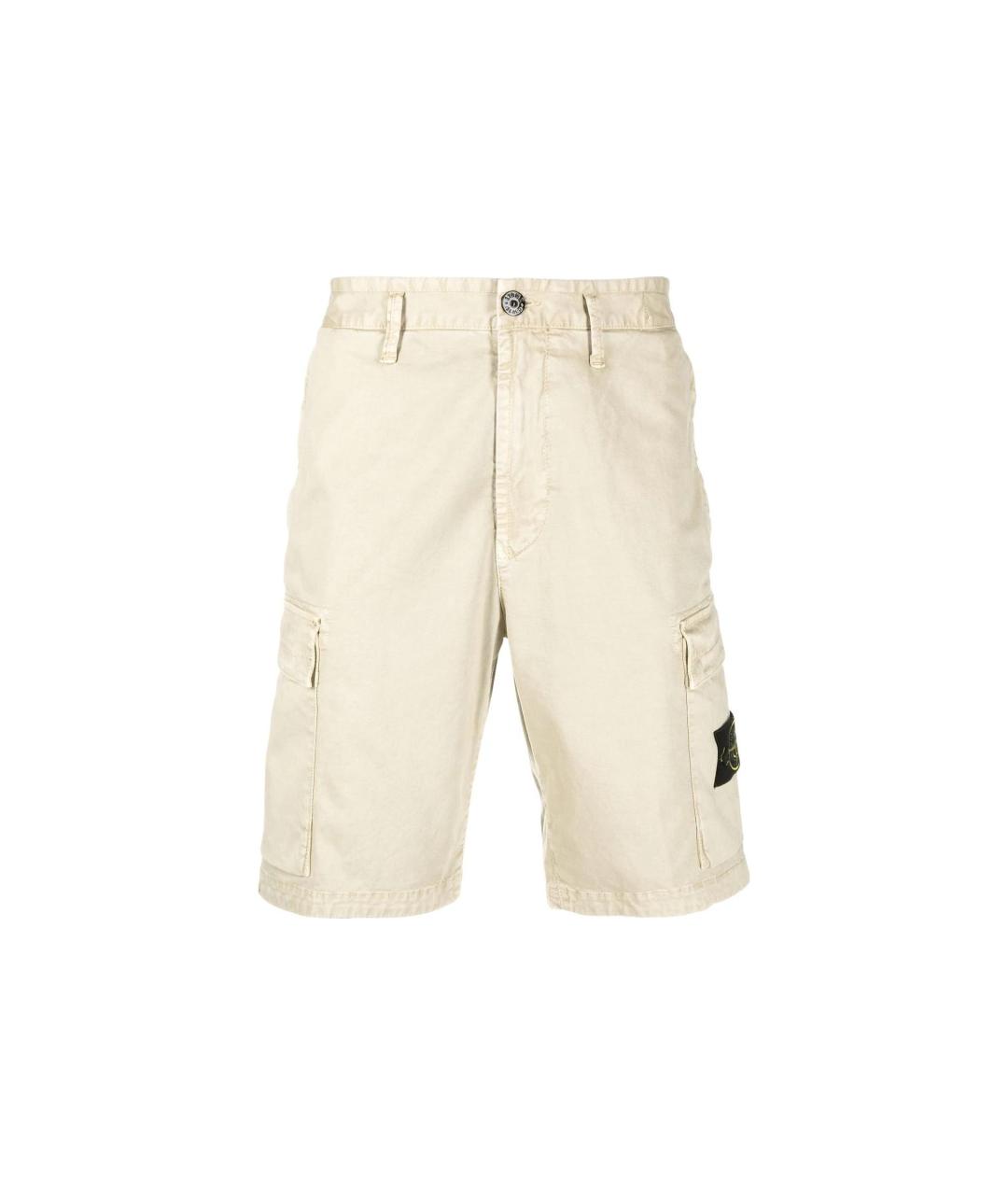 STONE ISLAND Бежевые шорты, фото 1