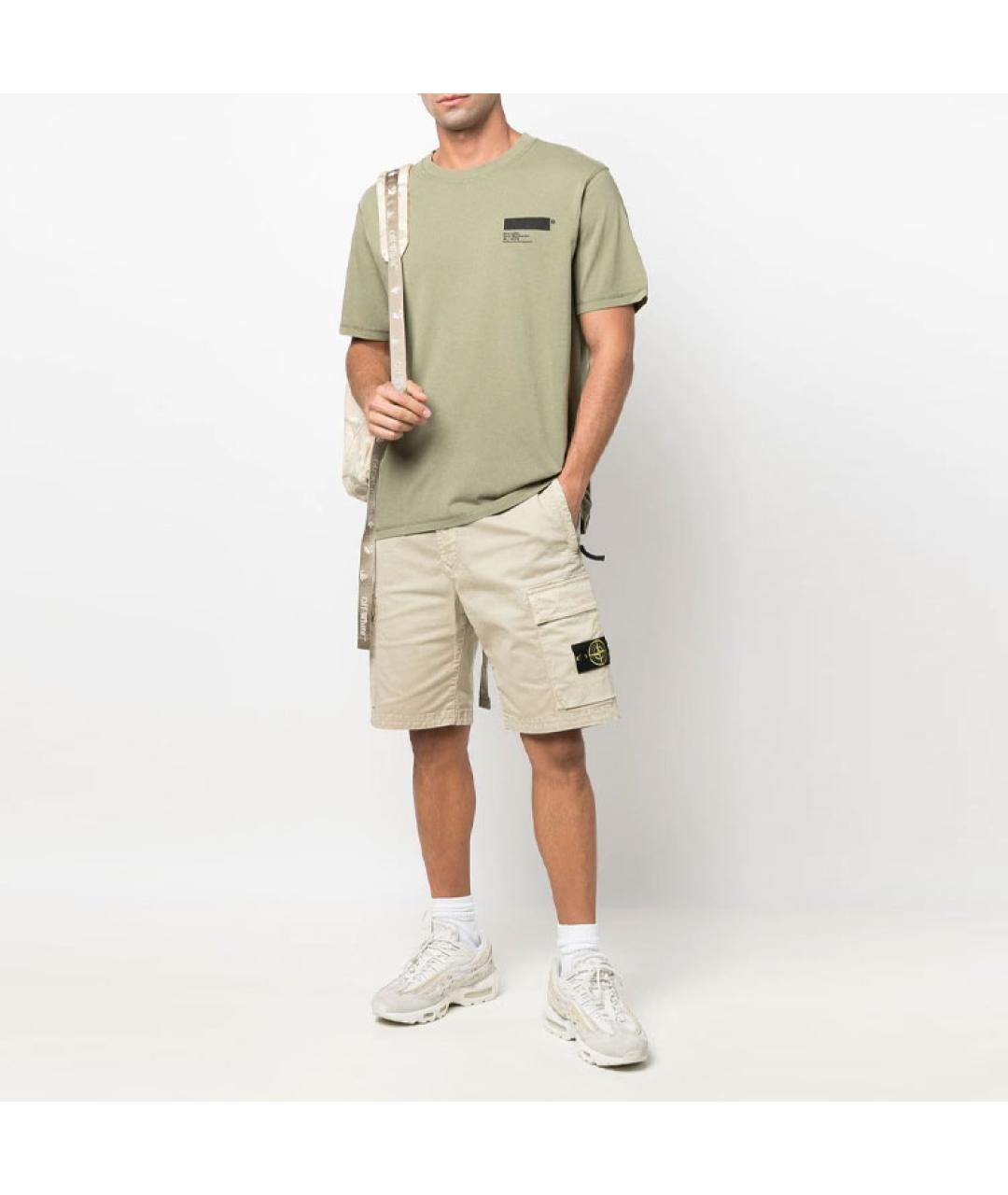 STONE ISLAND Бежевые шорты, фото 2