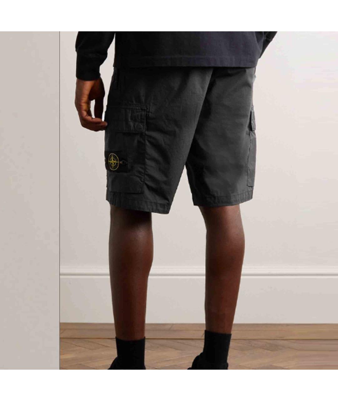 STONE ISLAND Черные шорты, фото 4