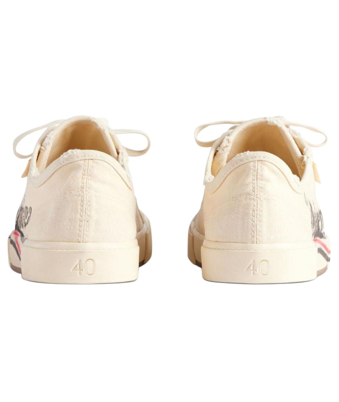 BALENCIAGA Бежевые текстильные низкие кроссовки / кеды, фото 6