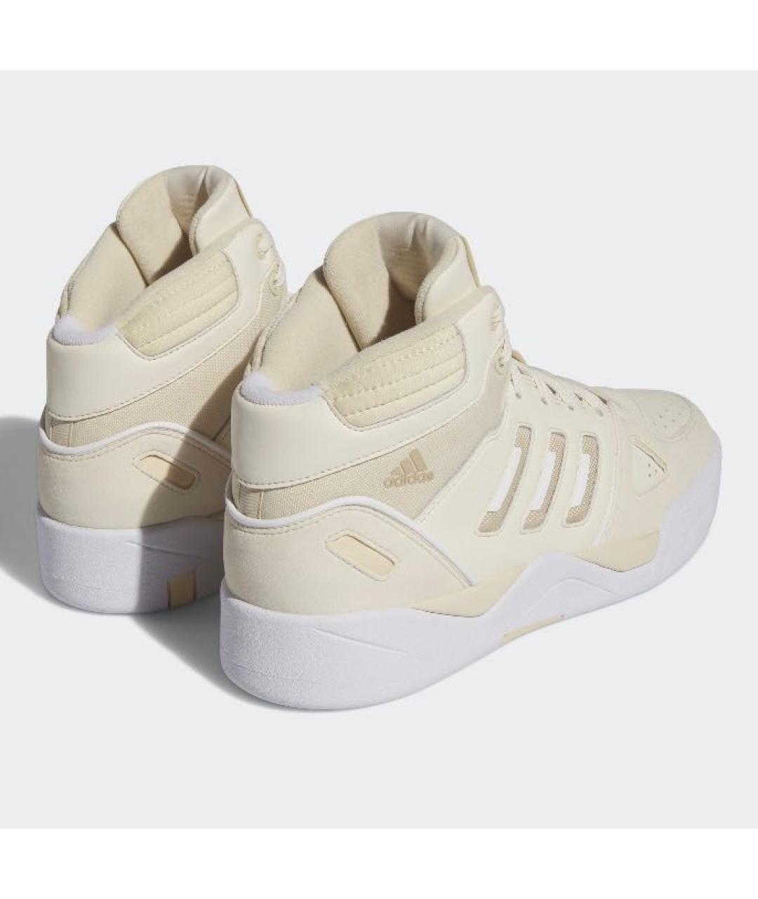 ADIDAS Бежевые кожаные высокие кроссовки / кеды, фото 5