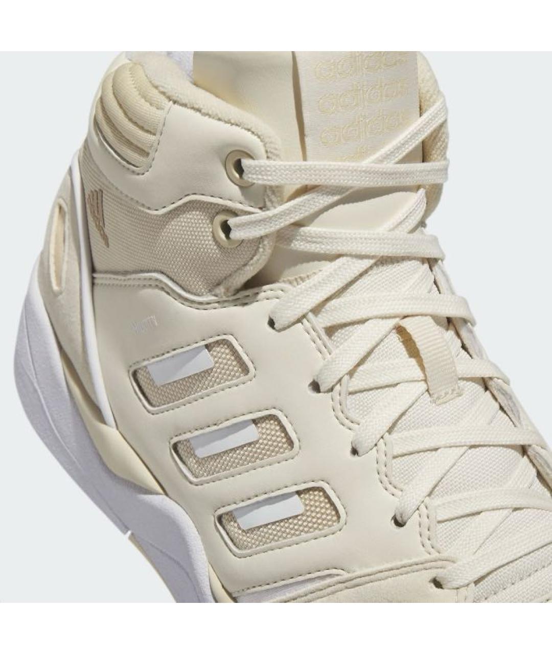 ADIDAS Бежевые кожаные высокие кроссовки / кеды, фото 7