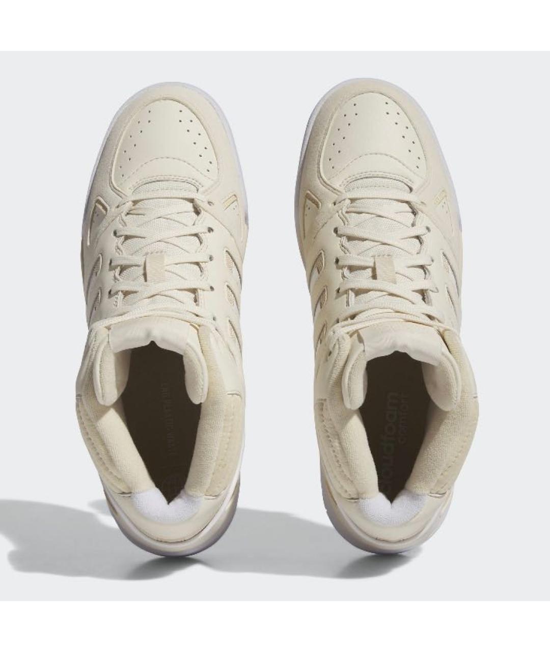 ADIDAS Бежевые кожаные высокие кроссовки / кеды, фото 2